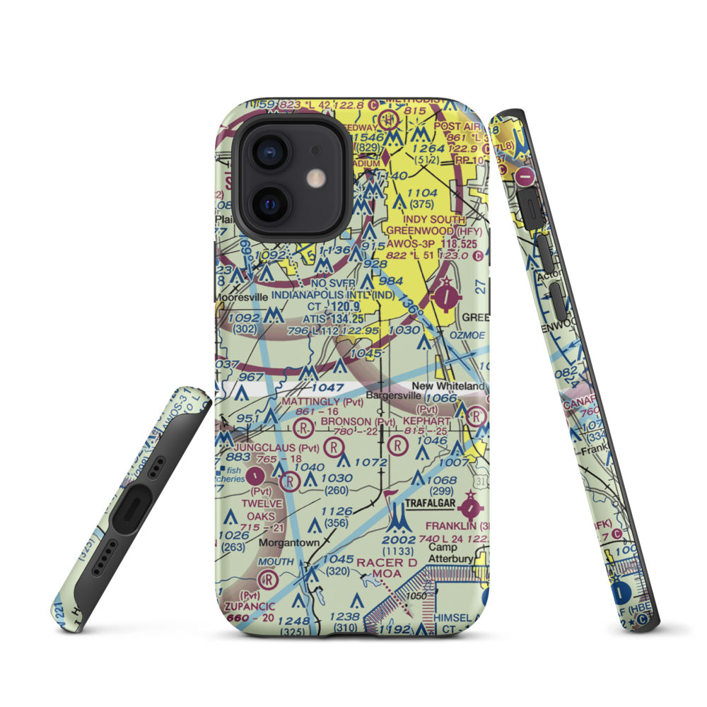 Beck Airport (IN64) VFR Sectional  Tough iPhone Case iPhone 12 model shown