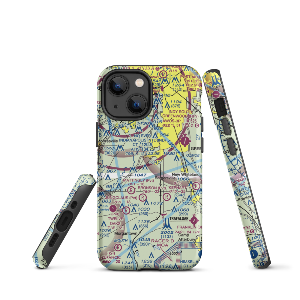 Beck Airport (IN64) VFR Sectional  Tough iPhone Case iPhone 13 mini model shown