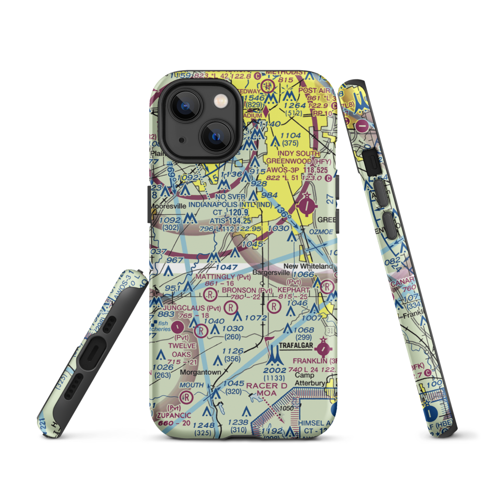Beck Airport (IN64) VFR Sectional  Tough iPhone Case iPhone 13 model shown