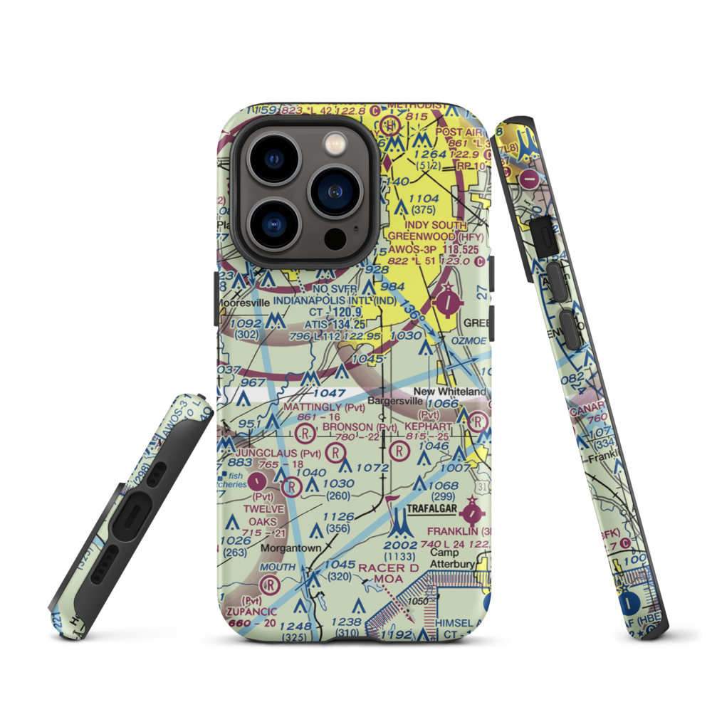 Beck Airport (IN64) VFR Sectional  Tough iPhone Case iPhone 13 Pro model shown