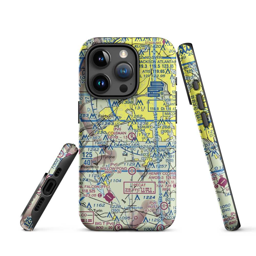 Beck Field (GA92) VFR Sectional  Tough iPhone Case iPhone 15 Pro model shown