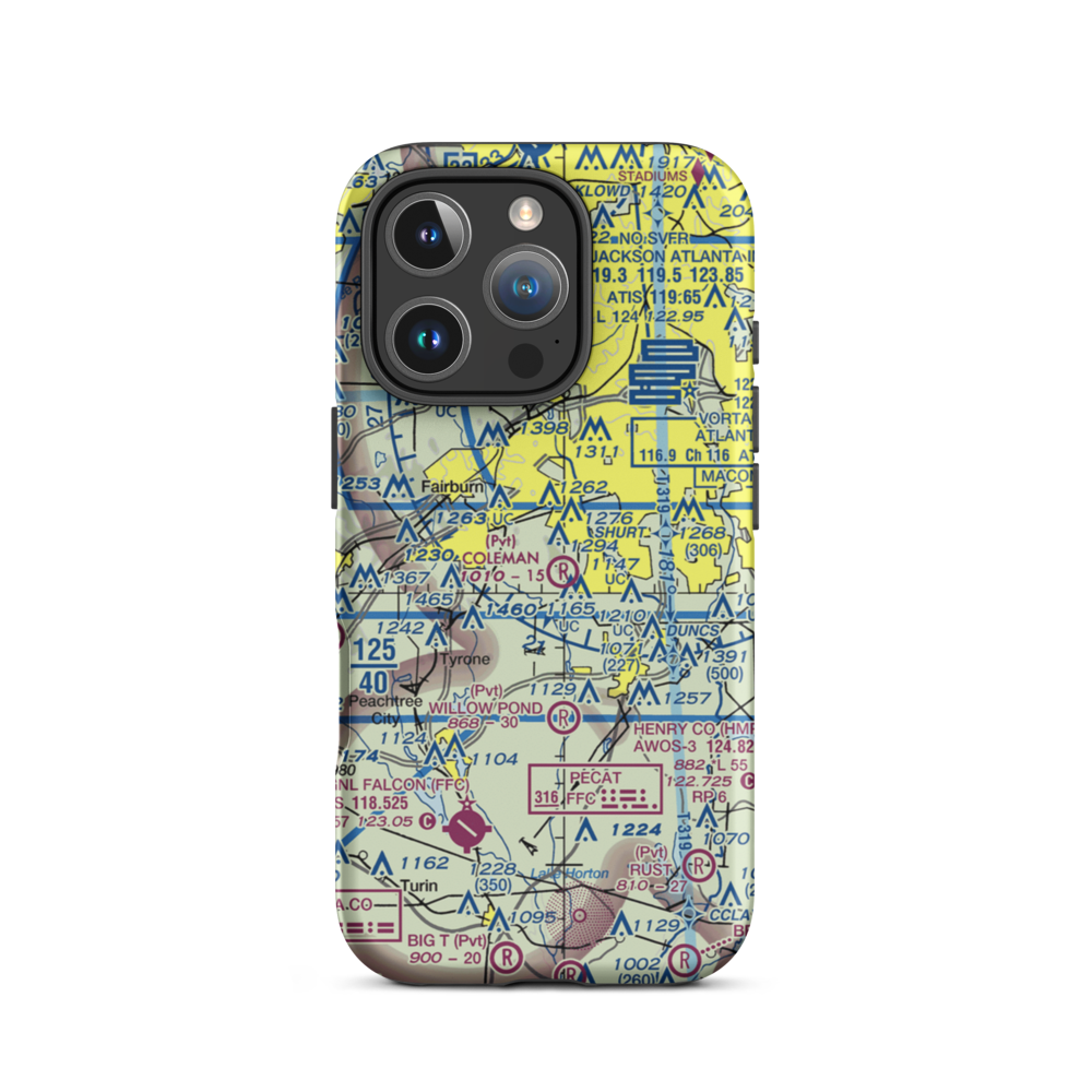 Beck Field (GA92) VFR Sectional  Tough iPhone Case iPhone 16 Pro model shown