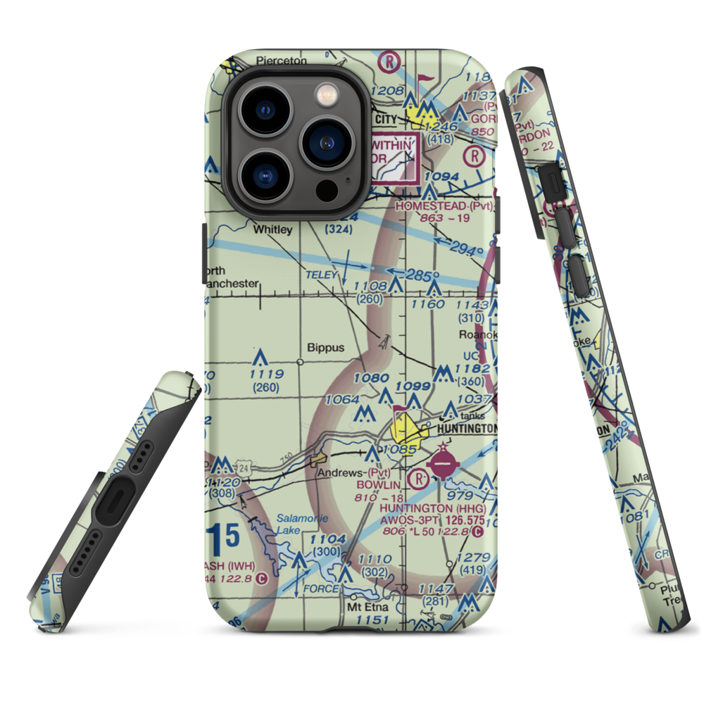 Beck Private Airport (II14) VFR Sectional  Tough iPhone Case iPhone 14 Pro Max model shown
