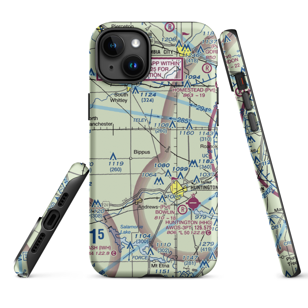 Beck Private Airport (II14) VFR Sectional  Tough iPhone Case iPhone 15 Plus model shown