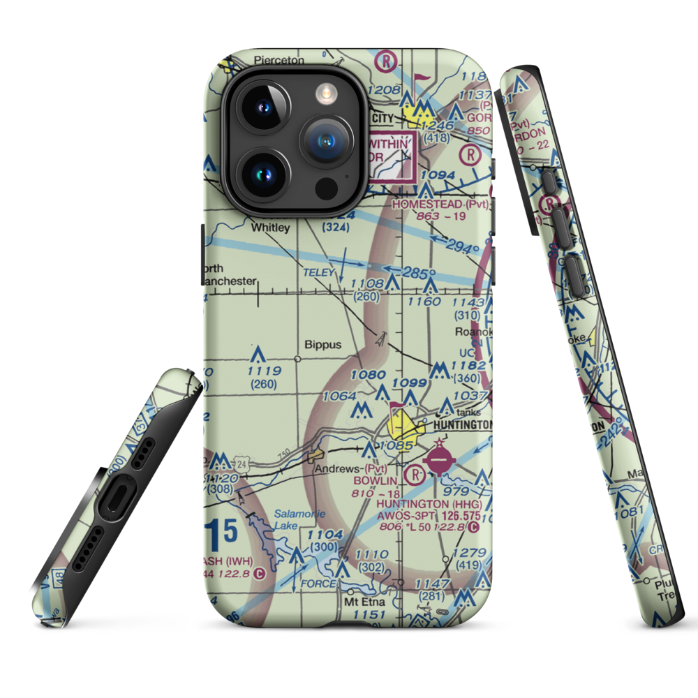 Beck Private Airport (II14) VFR Sectional  Tough iPhone Case iPhone 15 Pro Max model shown