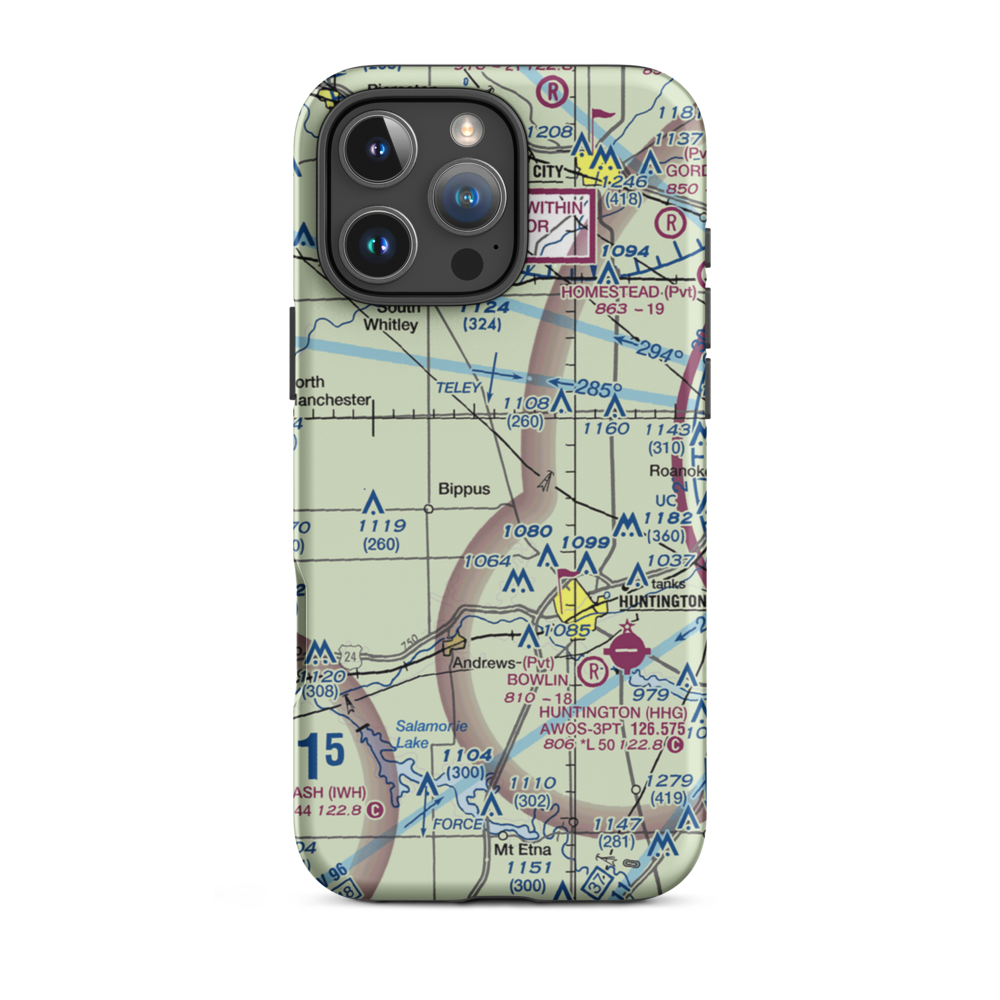 Beck Private Airport (II14) VFR Sectional  Tough iPhone Case iPhone 16 Pro Max model shown