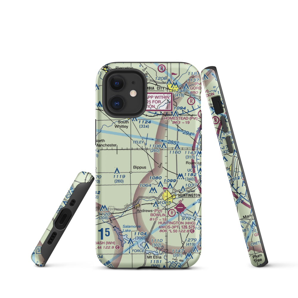 Beck Private Airport (II14) VFR Sectional  Tough iPhone Case iPhone 12 mini model shown