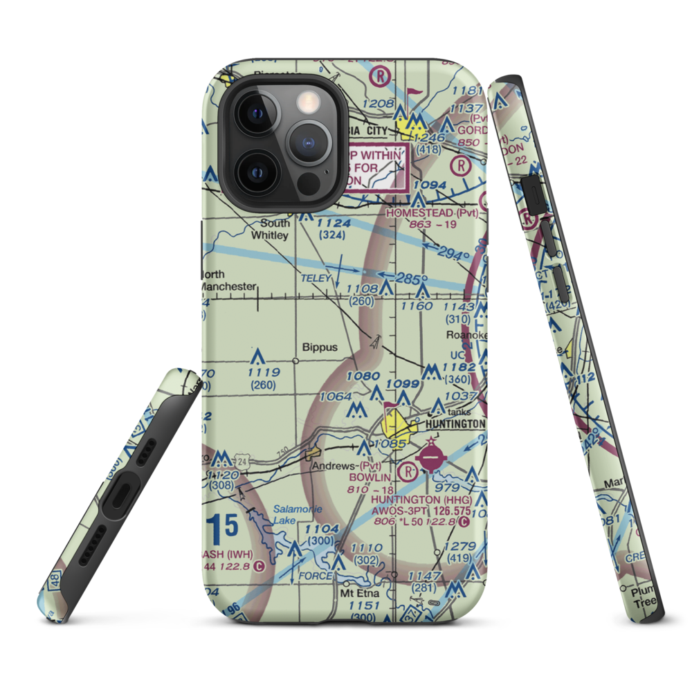Beck Private Airport (II14) VFR Sectional  Tough iPhone Case iPhone 12 Pro Max model shown