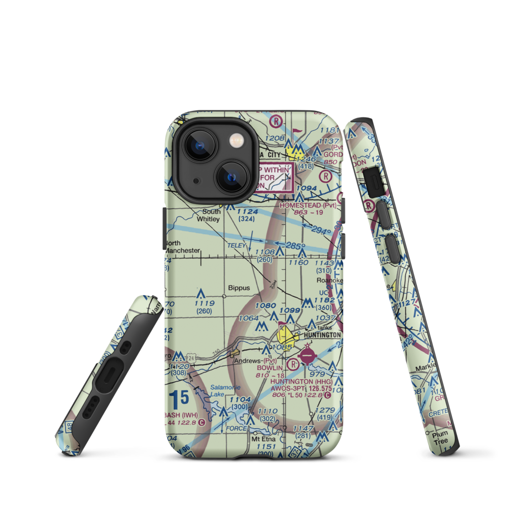 Beck Private Airport (II14) VFR Sectional  Tough iPhone Case iPhone 13 mini model shown
