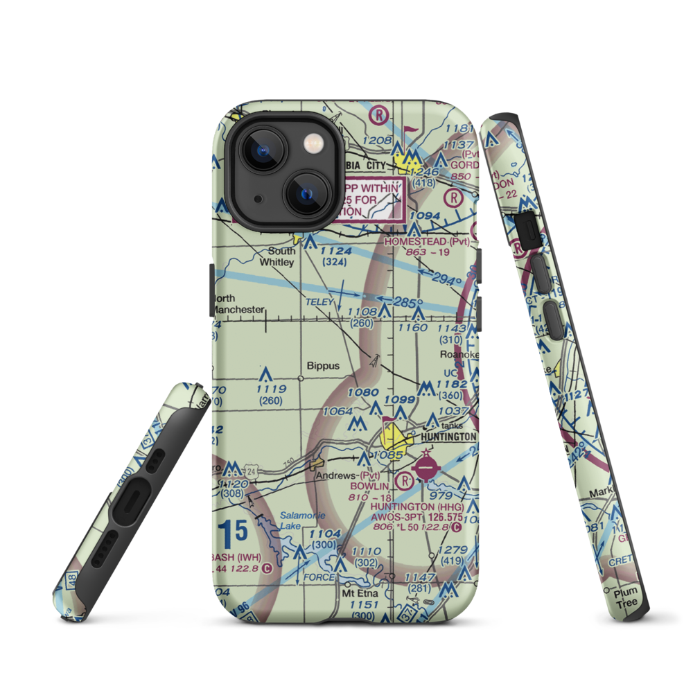 Beck Private Airport (II14) VFR Sectional  Tough iPhone Case iPhone 13 model shown
