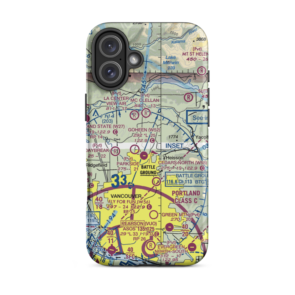 Becker Field (59AS) VFR Sectional  Tough iPhone Case iPhone 16 Plus model shown