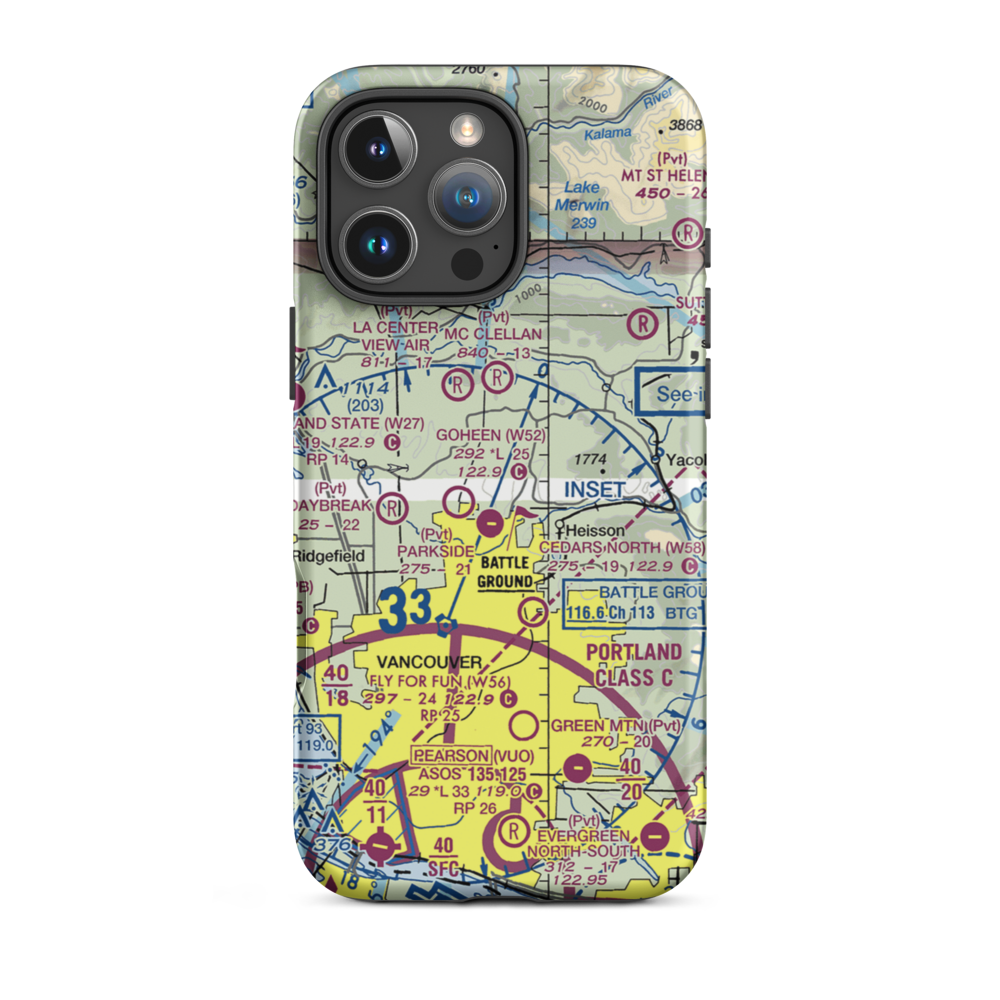 Becker Field (59AS) VFR Sectional  Tough iPhone Case iPhone 16 Pro Max model shown