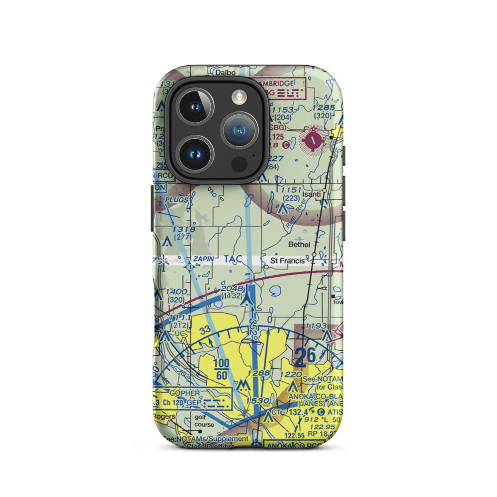 Becker Personal Airport (MY43) VFR Sectional  Tough iPhone Case iPhone 16 Pro model shown