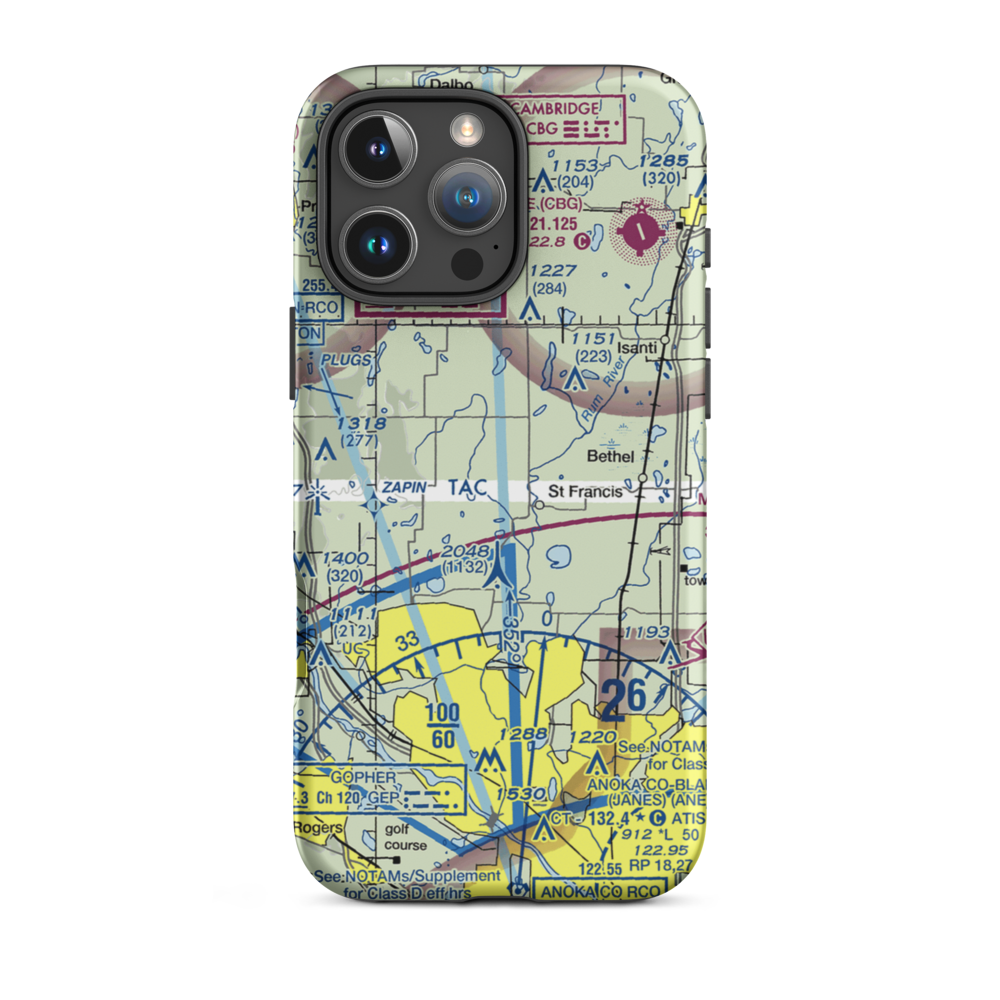 Becker Personal Airport (MY43) VFR Sectional  Tough iPhone Case iPhone 16 Pro Max model shown