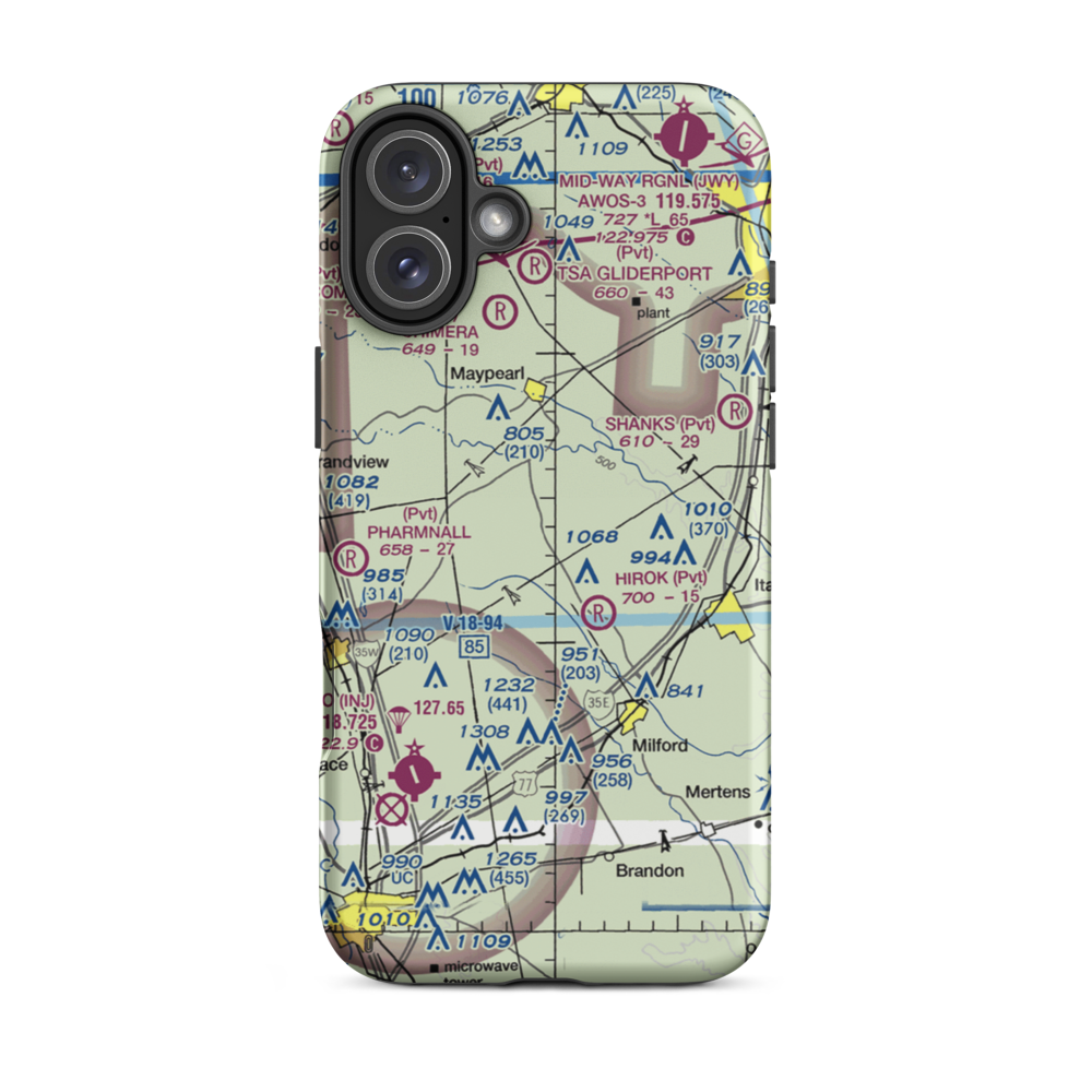 Bee Creek Airport (34TE) VFR Sectional  Tough iPhone Case iPhone 16 Plus model shown