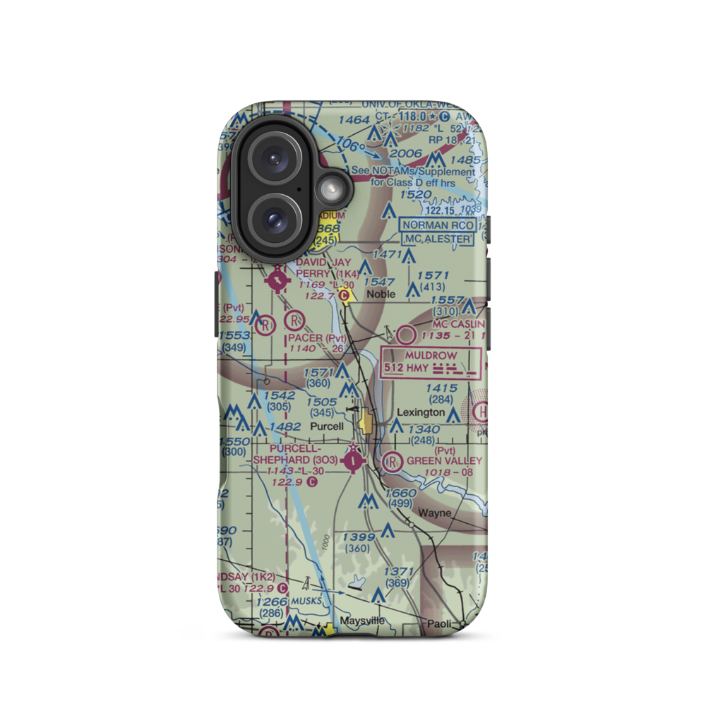 Beefor Ranch Airport (11OK) VFR Sectional  Tough iPhone Case iPhone 16 model shown