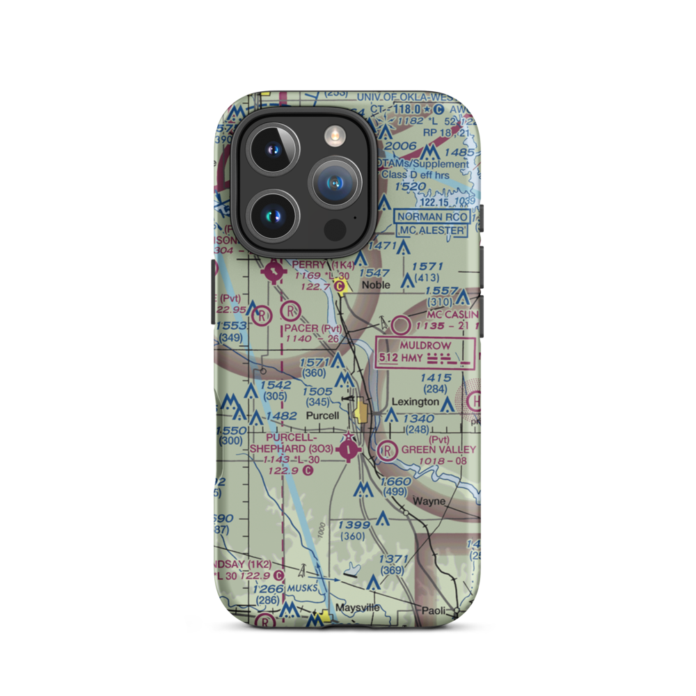 Beefor Ranch Airport (11OK) VFR Sectional  Tough iPhone Case iPhone 16 Pro model shown