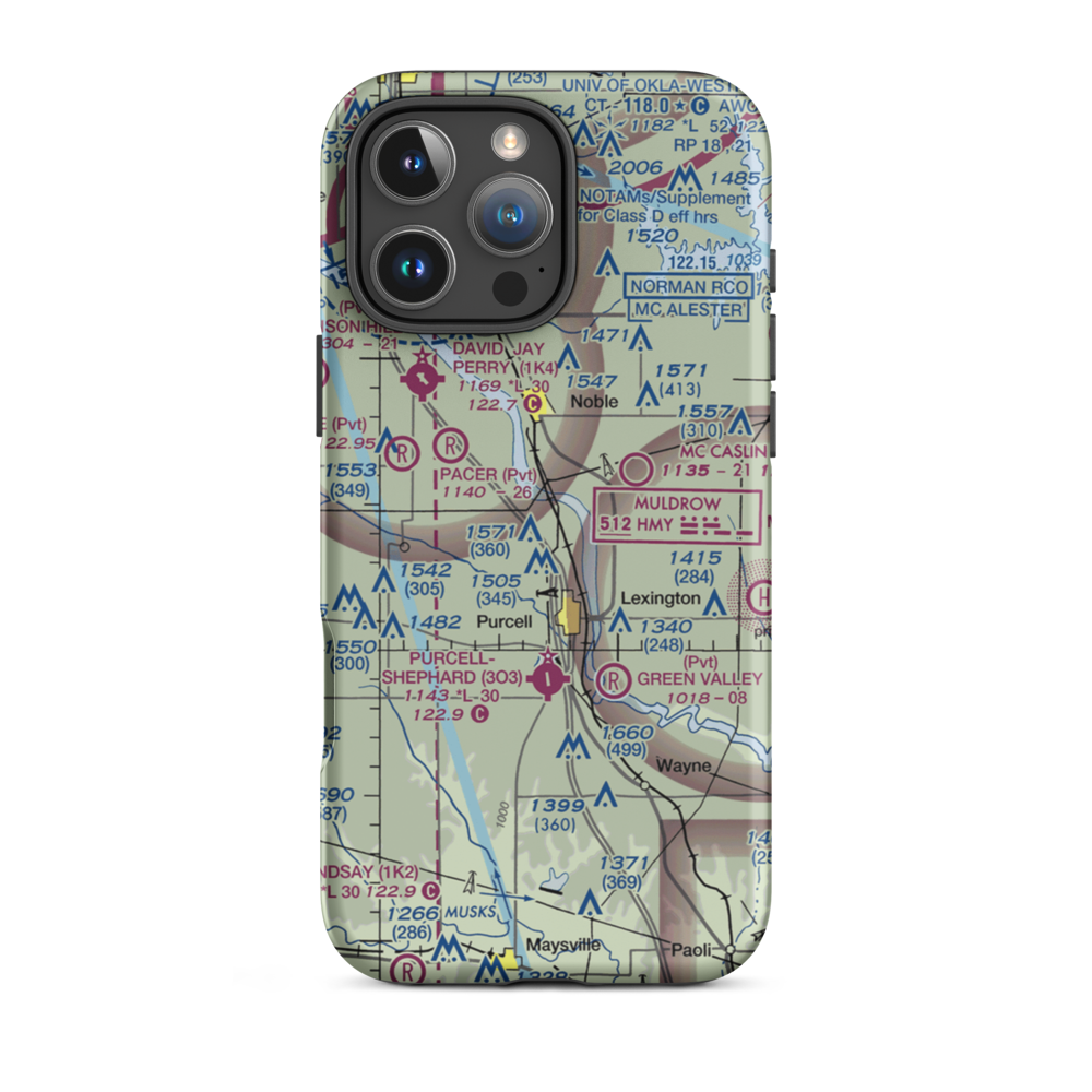 Beefor Ranch Airport (11OK) VFR Sectional  Tough iPhone Case iPhone 16 Pro Max model shown