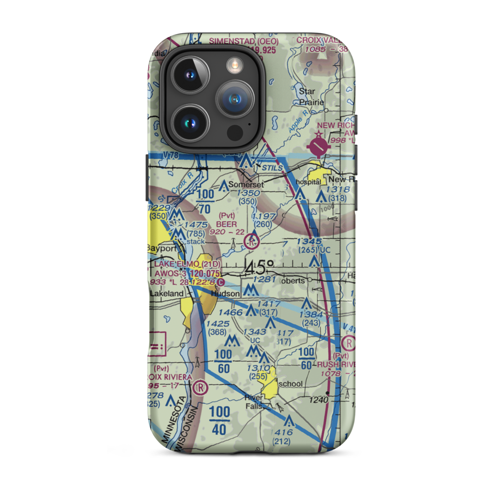 Beer Airport (02WI) VFR Sectional  Tough iPhone Case iPhone 16 Pro Max model shown