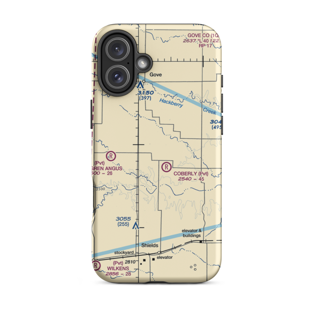 Beesley Farms Airport (SN66) VFR Sectional  Tough iPhone Case iPhone 16 Plus model shown