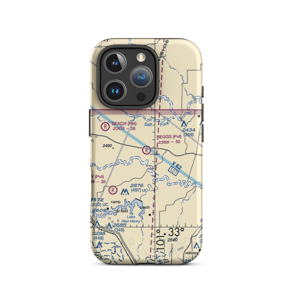 Beggs Ranch Airport (9TX6) VFR Sectional  Tough iPhone Case iPhone 16 Pro model shown