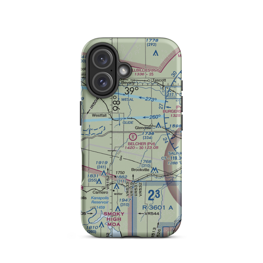 Belcher Airport (SN28) VFR Sectional  Tough iPhone Case iPhone 16 model shown