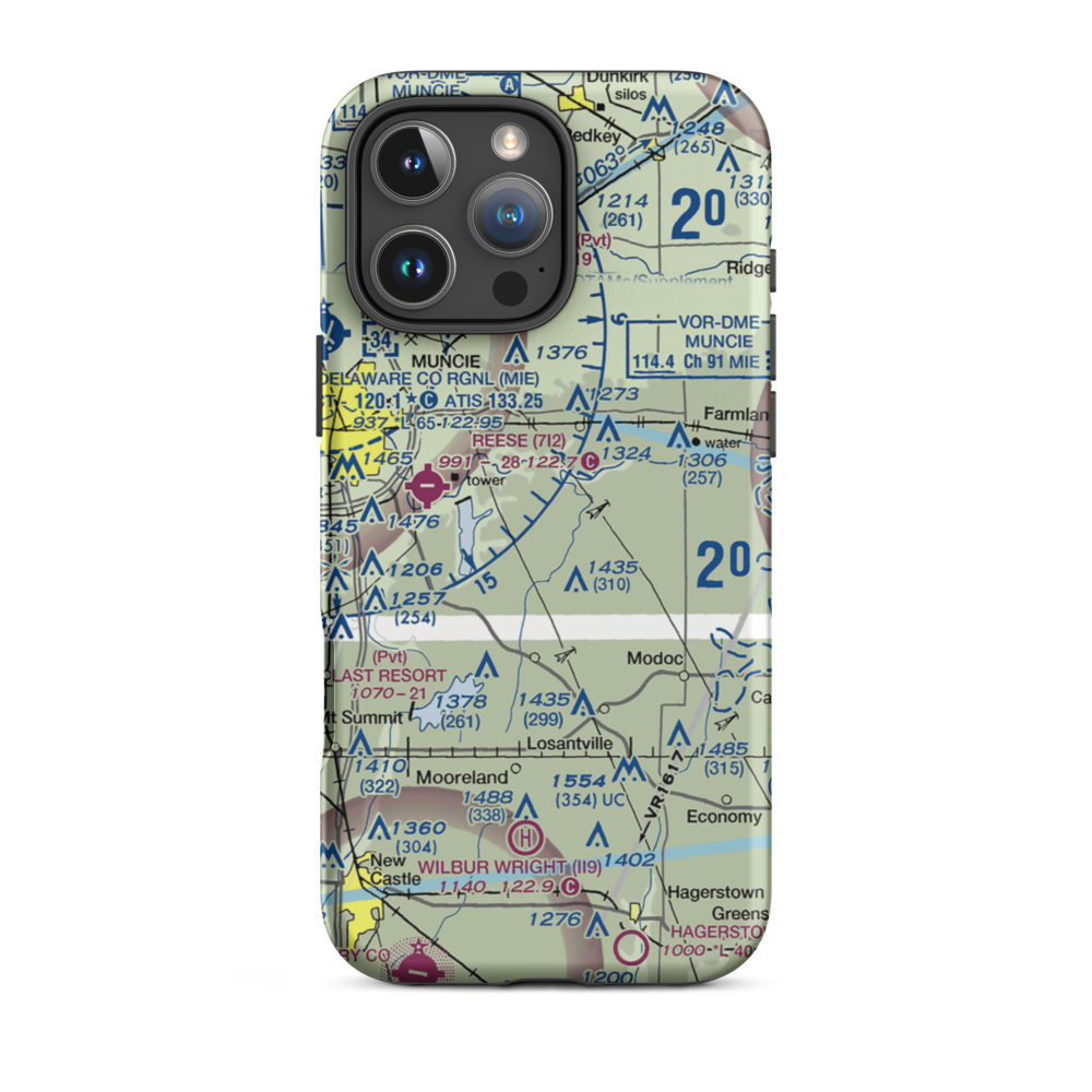 Belknap-Icarus Acres Airport (1IN0) VFR Sectional  Tough iPhone Case iPhone 16 Pro Max model shown