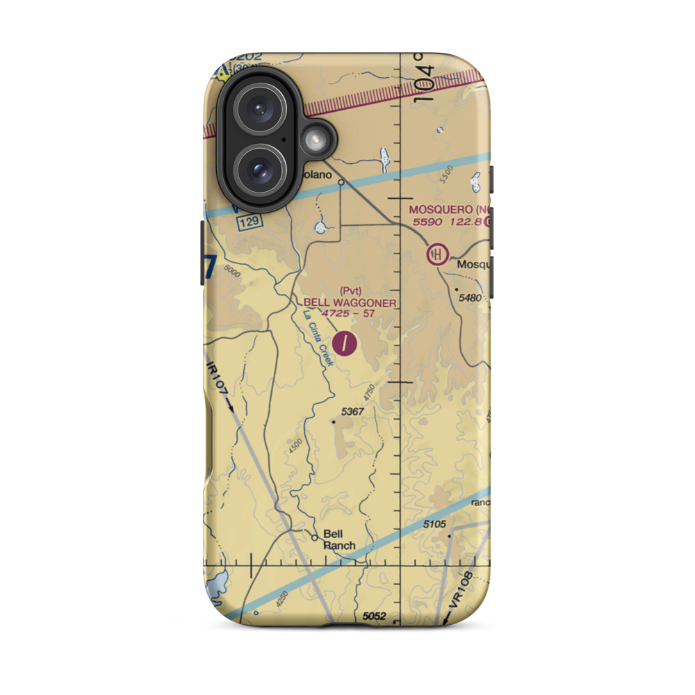 Bell Ranch Waggoner Airport (NM32) VFR Sectional  Tough iPhone Case iPhone 16 Plus model shown