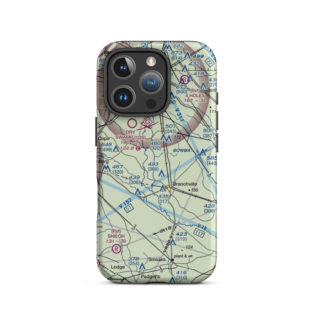 Bell's Branch Airport (SC91) VFR Sectional  Tough iPhone Case iPhone 16 Pro model shown