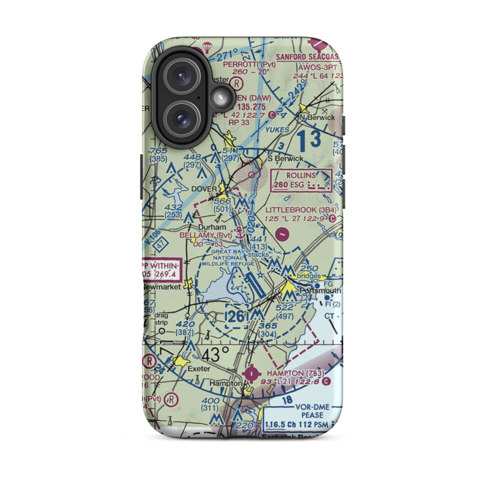 Bellamy River Seaplane Base (NH01) VFR Sectional  Tough iPhone Case iPhone 16 Plus model shown