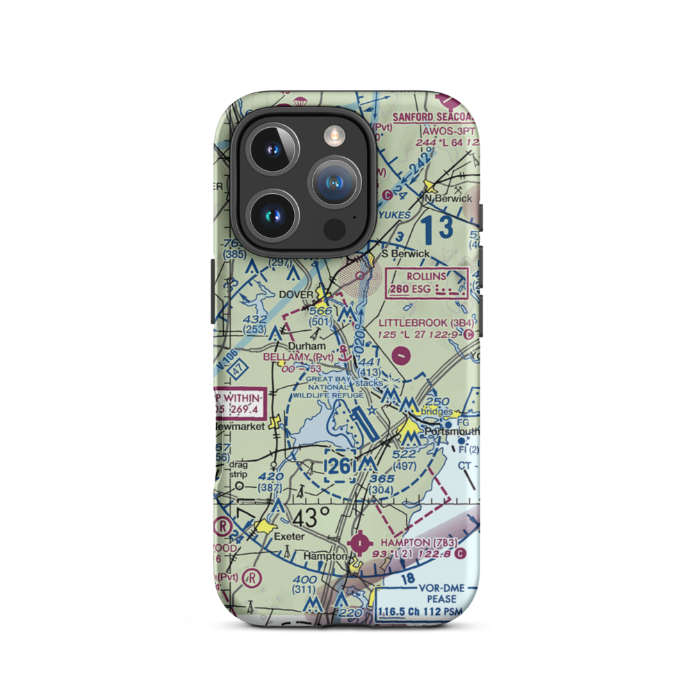 Bellamy River Seaplane Base (NH01) VFR Sectional  Tough iPhone Case iPhone 16 Pro model shown