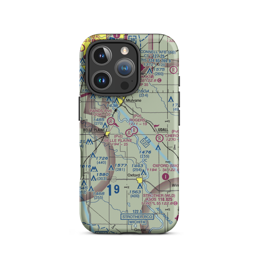 Belle Plaine Farms Airport (SN10) VFR Sectional  Tough iPhone Case iPhone 16 Pro model shown