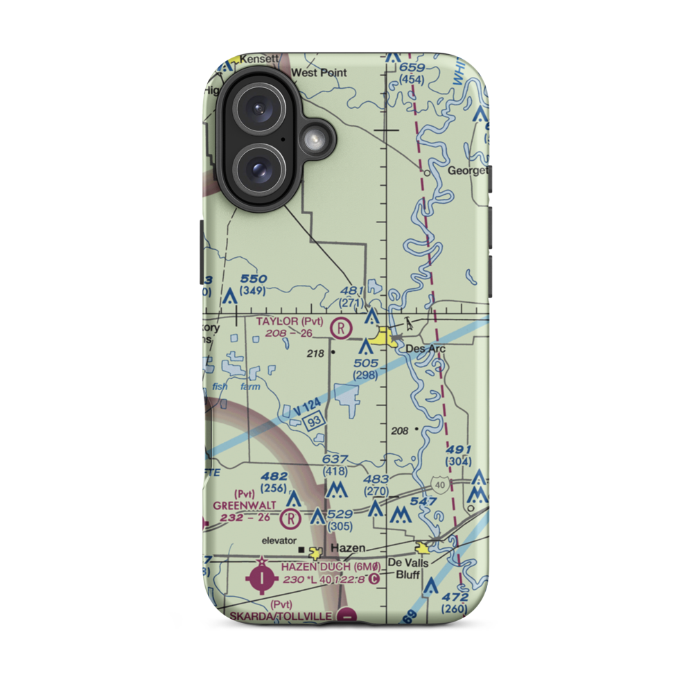 Bells Field (BELLS) VFR Sectional  Tough iPhone Case iPhone 16 Plus model shown