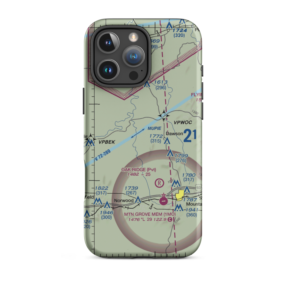 Belly Acres Ranch Airport (22MO) VFR Sectional  Tough iPhone Case iPhone 16 Pro Max model shown