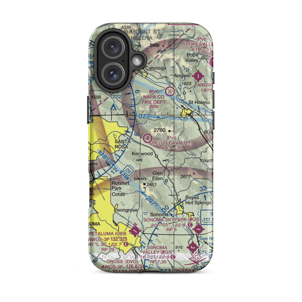 Belos Cavalos Airport (CA39) VFR Sectional  Tough iPhone Case iPhone 16 Plus model shown
