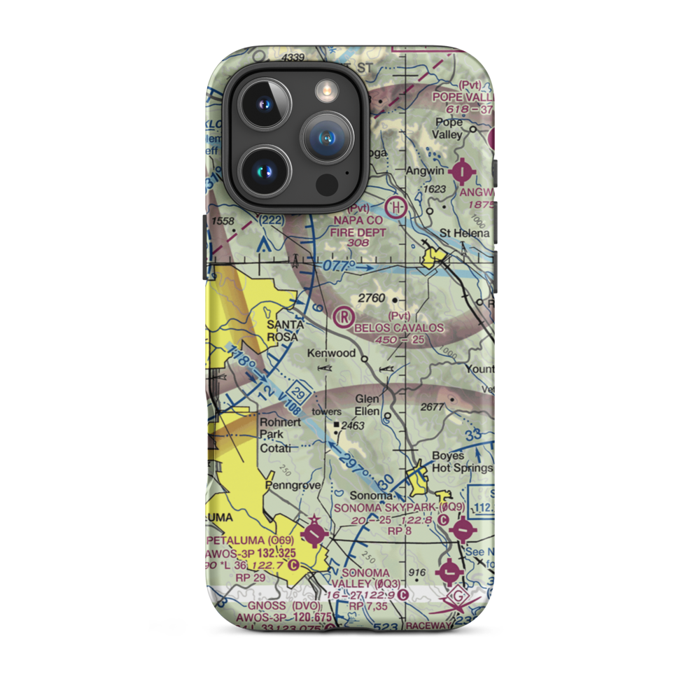Belos Cavalos Airport (CA39) VFR Sectional  Tough iPhone Case iPhone 16 Pro Max model shown