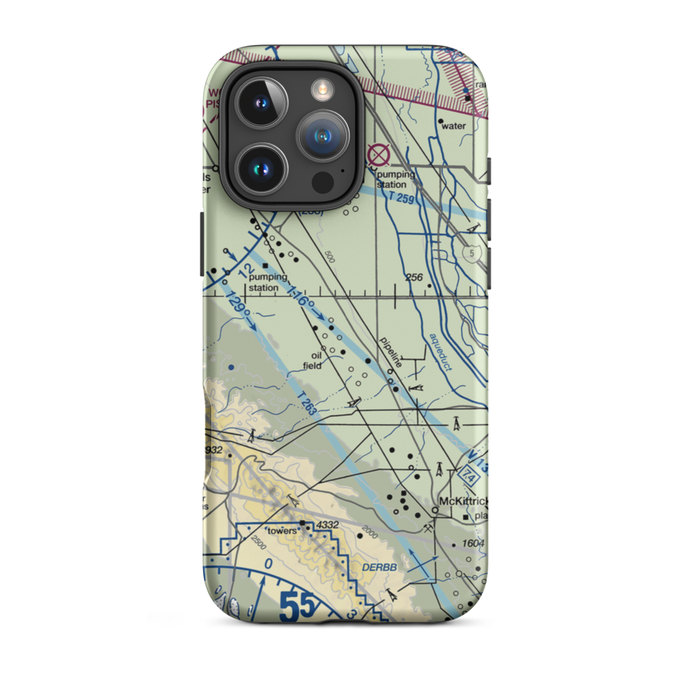 Belridge Strip (1CA1) VFR Sectional  Tough iPhone Case iPhone 16 Pro Max model shown