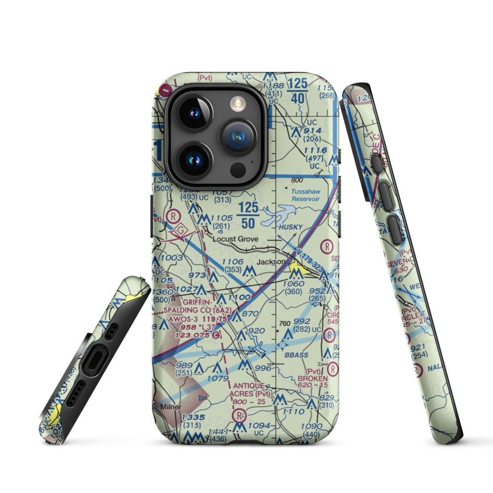 Ben Ammons Airport (US-0083) VFR Sectional  Tough iPhone Case iPhone 15 Pro model shown