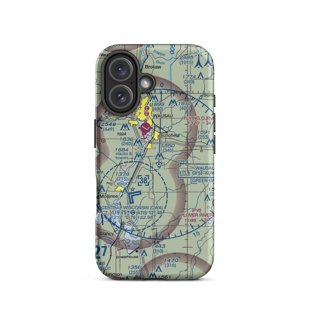 Bender's Airport (2WI0) VFR Sectional  Tough iPhone Case iPhone 16 model shown