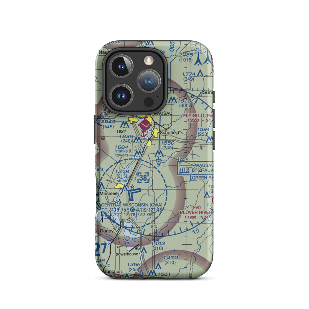 Bender's Airport (2WI0) VFR Sectional  Tough iPhone Case iPhone 16 Pro model shown