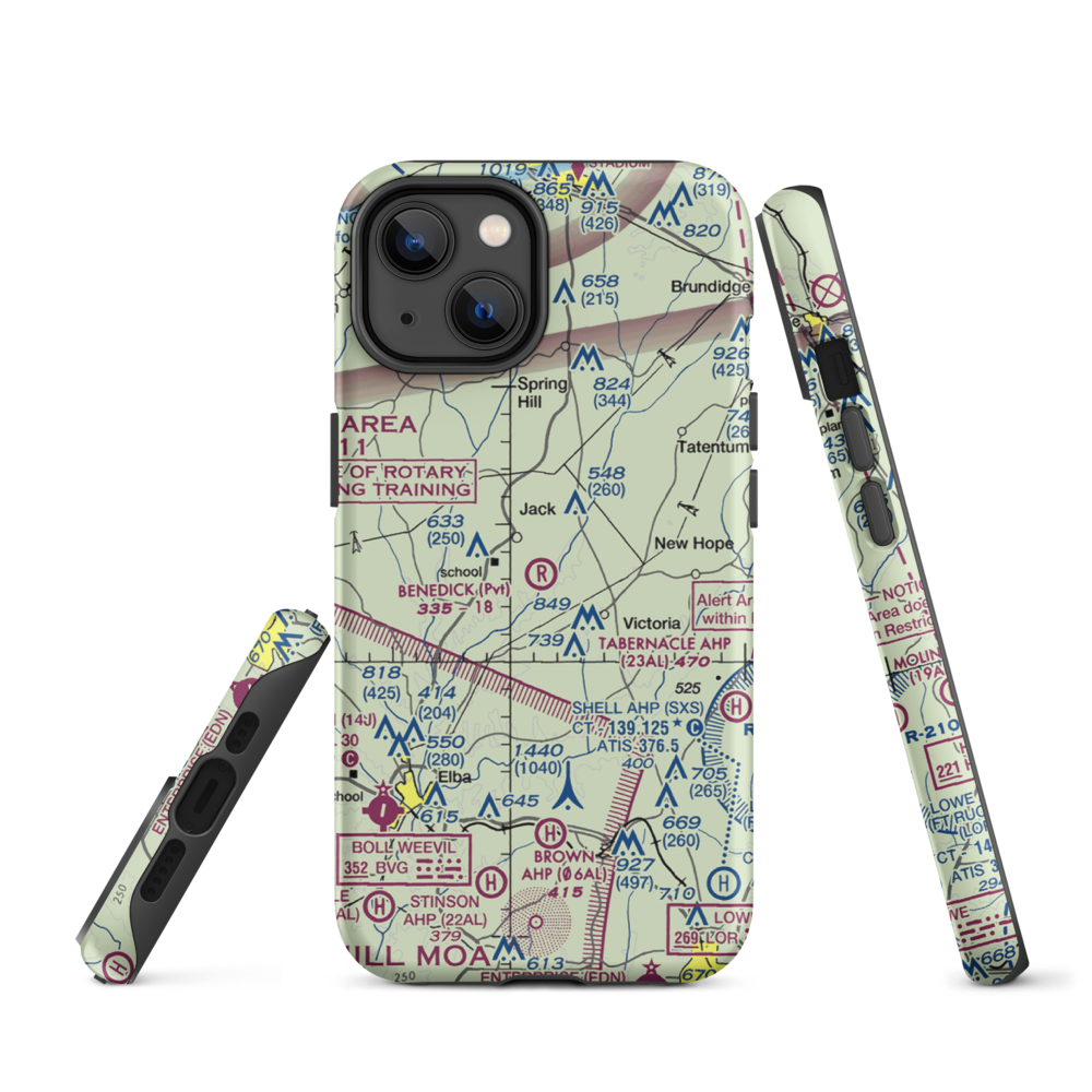 Benedick Airport (AL37) VFR Sectional  Tough iPhone Case iPhone 14 model shown