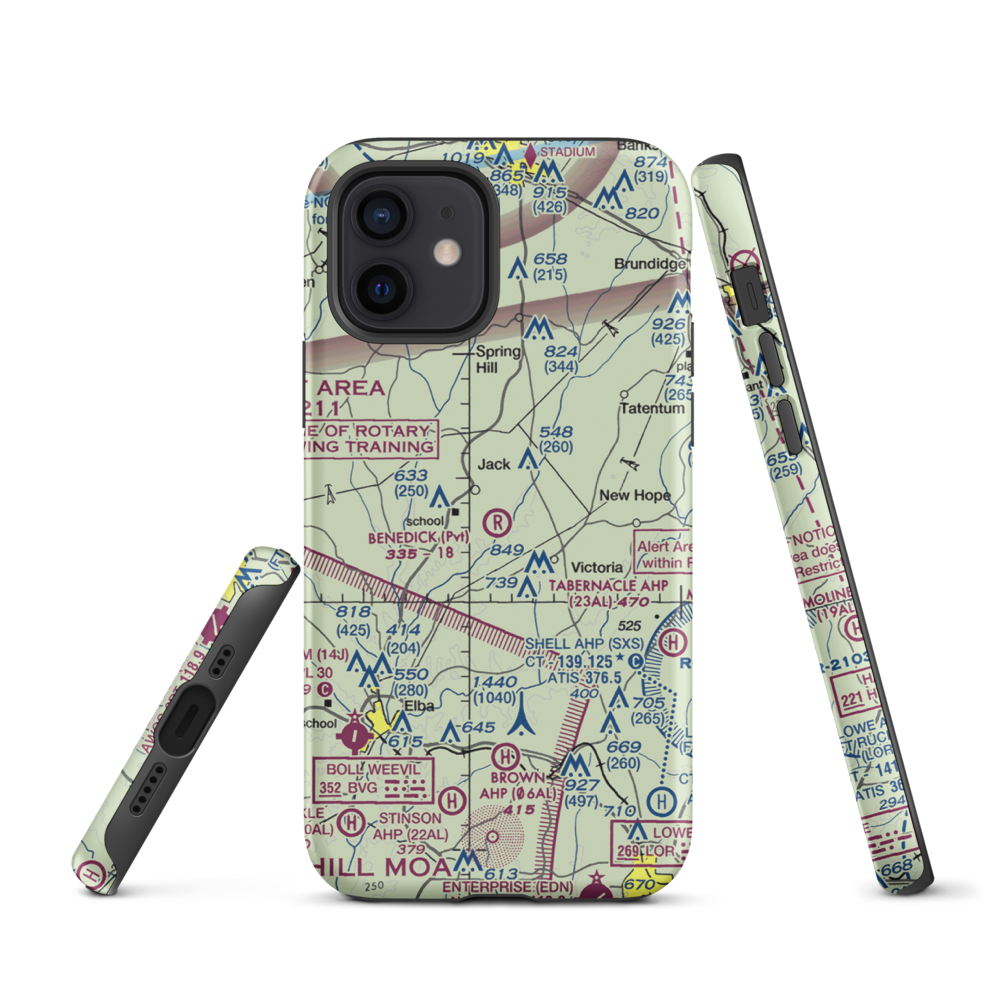 Benedick Airport (AL37) VFR Sectional  Tough iPhone Case iPhone 12 model shown