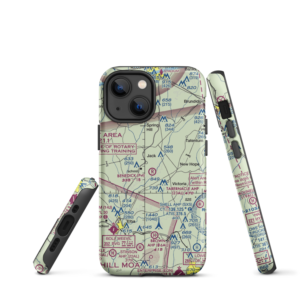 Benedick Airport (AL37) VFR Sectional  Tough iPhone Case iPhone 13 mini model shown