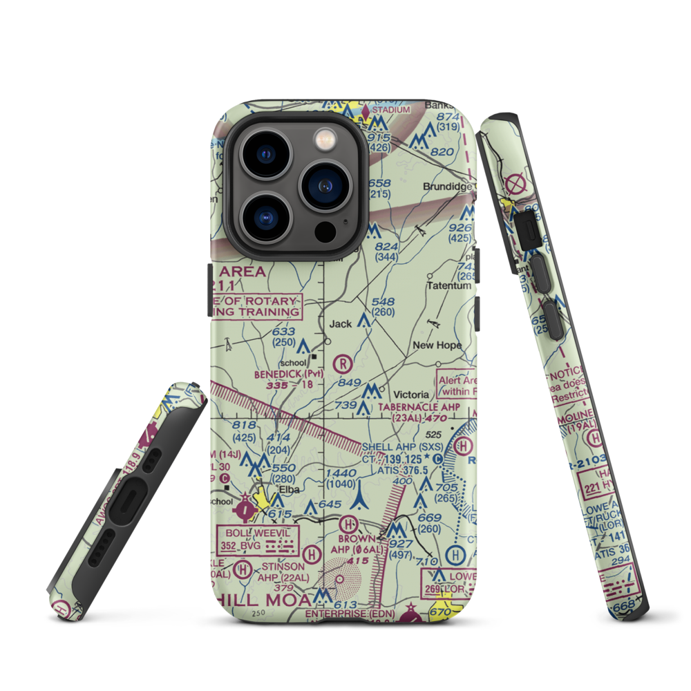 Benedick Airport (AL37) VFR Sectional  Tough iPhone Case iPhone 13 Pro model shown