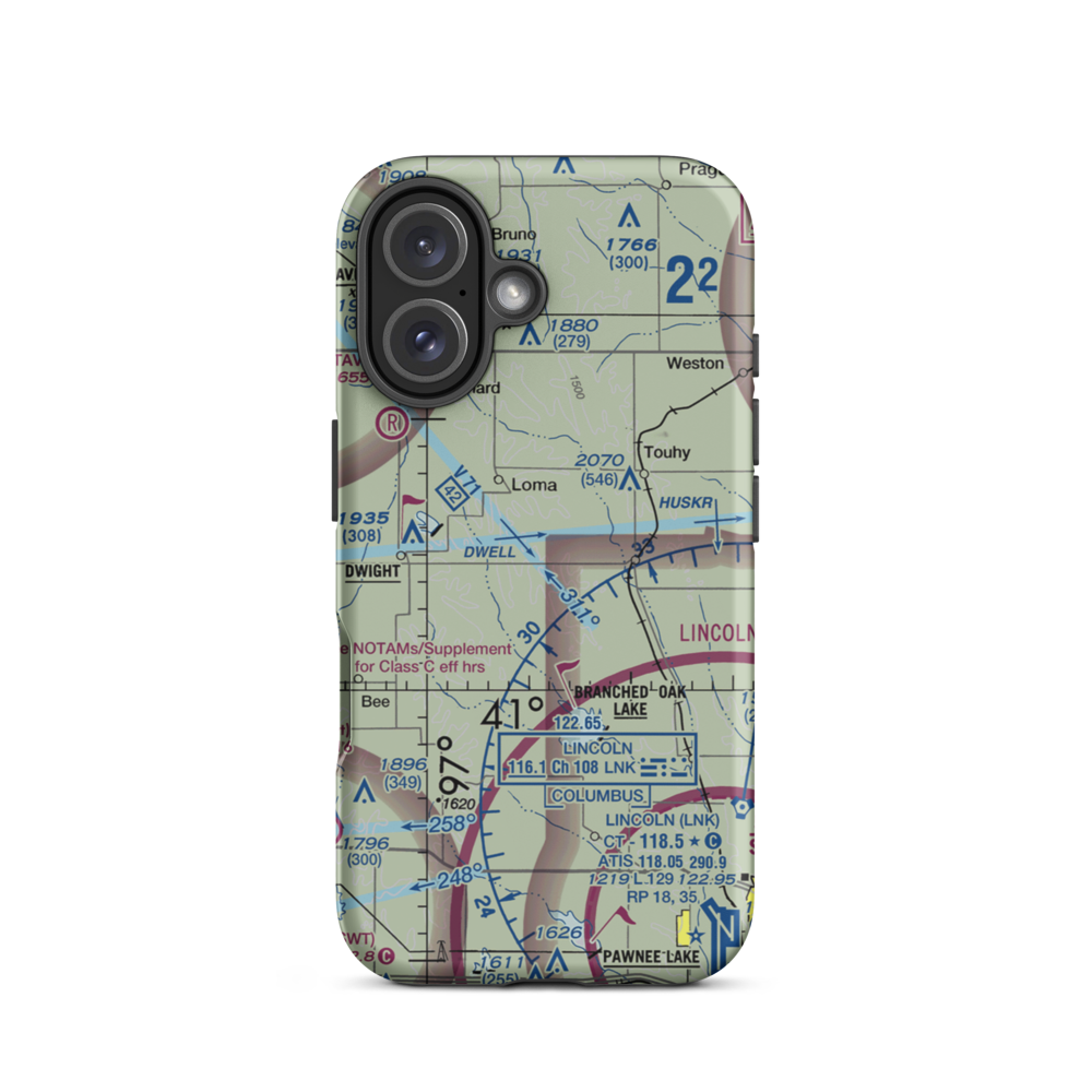 Benes Service Airport (02NE) VFR Sectional  Tough iPhone Case iPhone 16 model shown