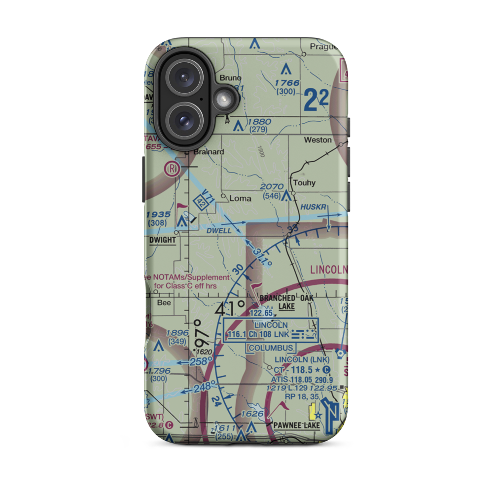 Benes Service Airport (02NE) VFR Sectional  Tough iPhone Case iPhone 16 Plus model shown