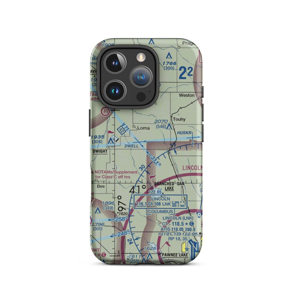 Benes Service Airport (02NE) VFR Sectional  Tough iPhone Case iPhone 16 Pro model shown