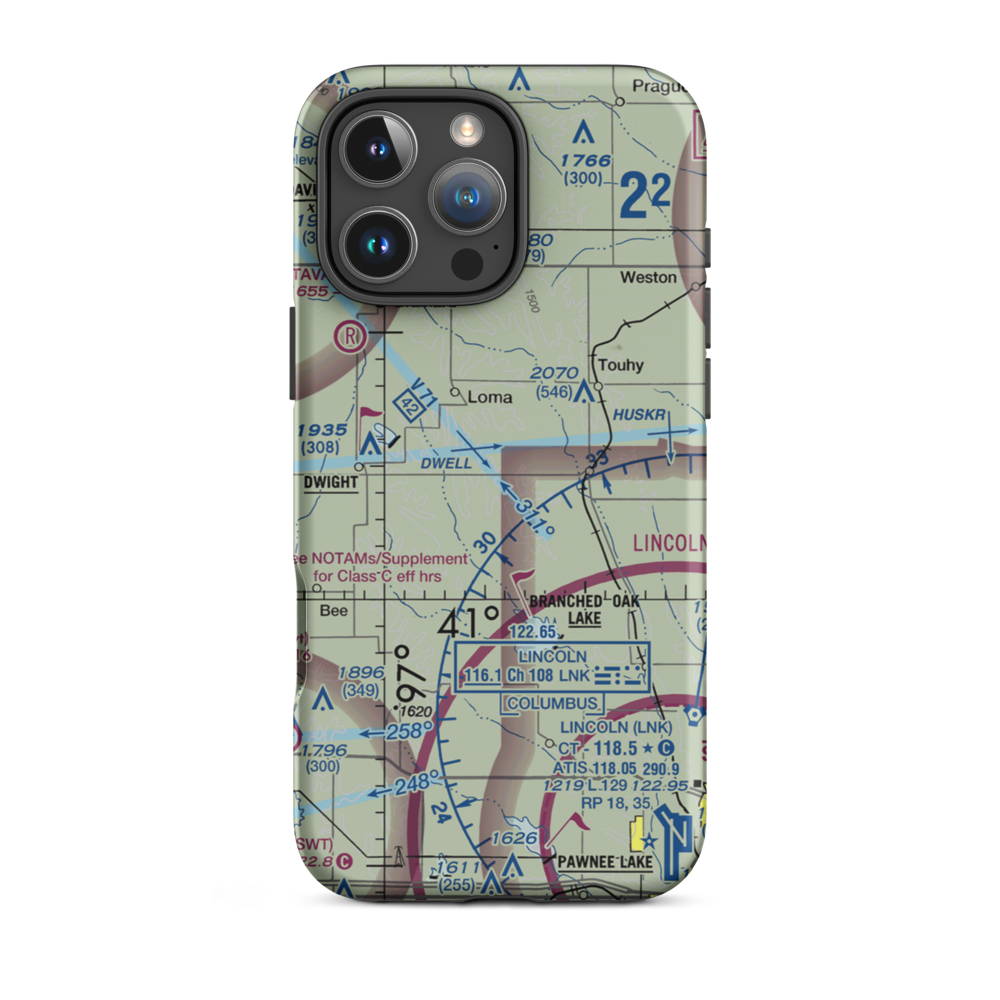 Benes Service Airport (02NE) VFR Sectional  Tough iPhone Case iPhone 16 Pro Max model shown