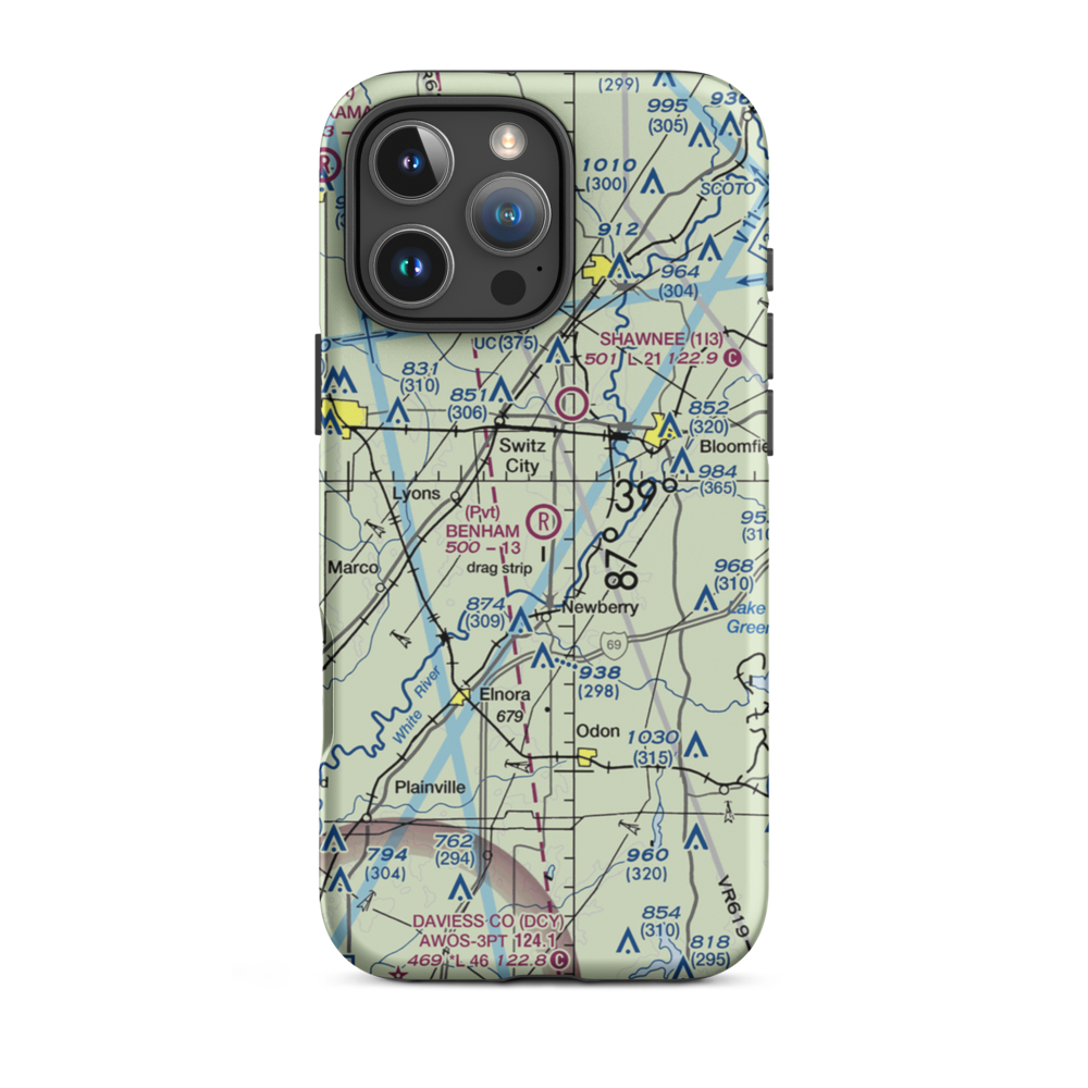 Benham Airport (73IN) VFR Sectional  Tough iPhone Case iPhone 16 Pro Max model shown