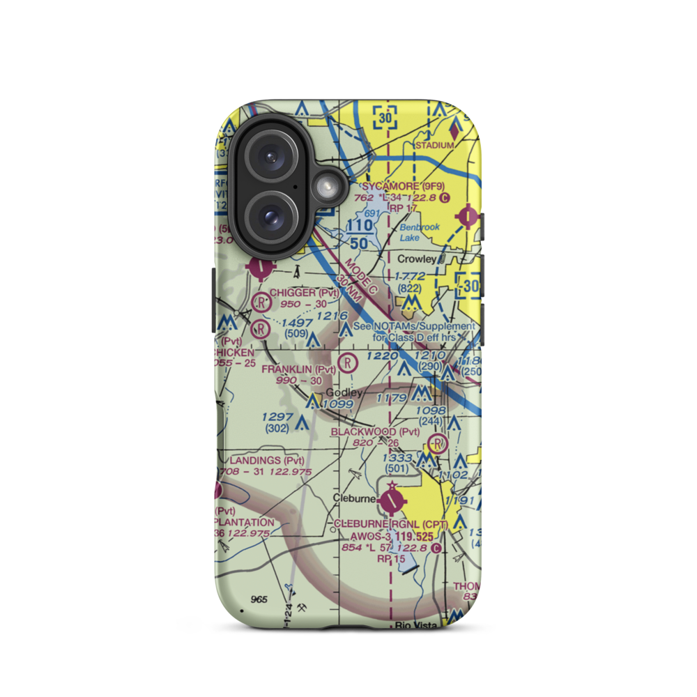 Benjamin Franklin Airport (59TX) VFR Sectional  Tough iPhone Case iPhone 16 model shown